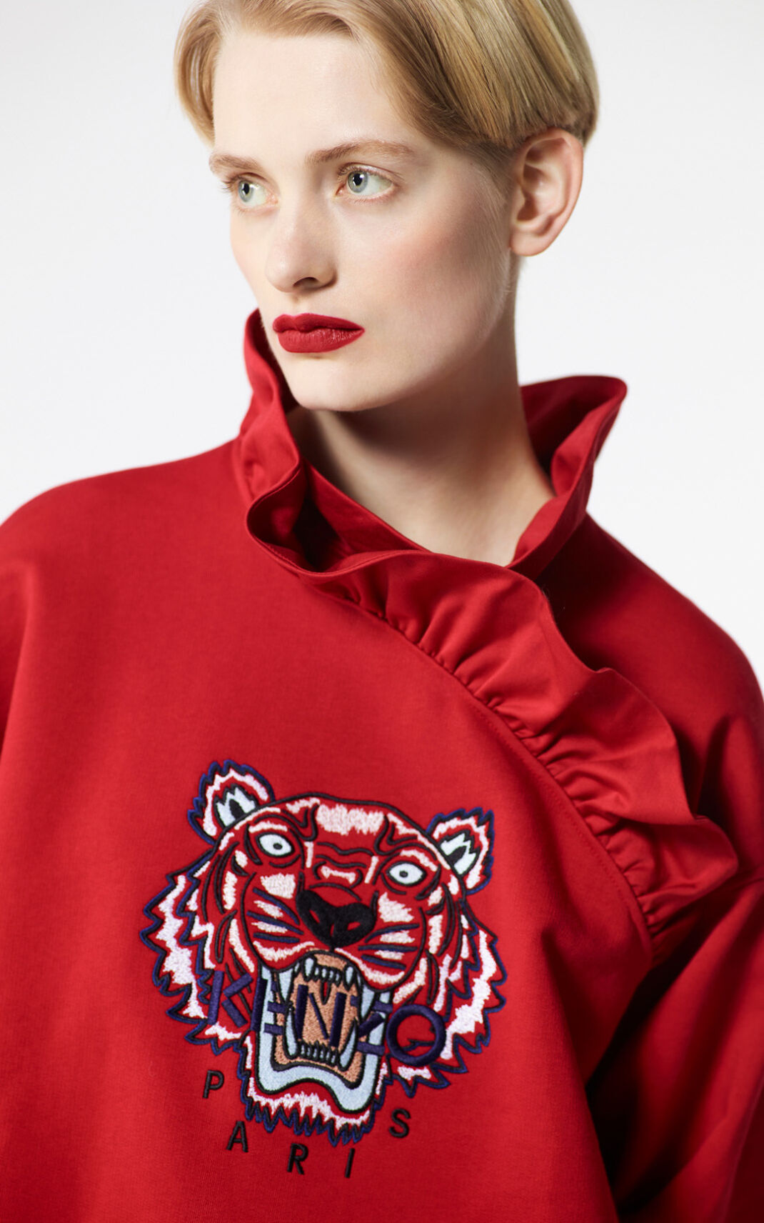 Sudadera Kenzo Frilled Tiger Mujer Rojas - SKU.3368544